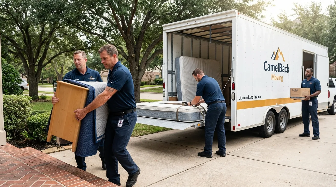 Crew loading residential truck for cross-state move from Islamorada, FL